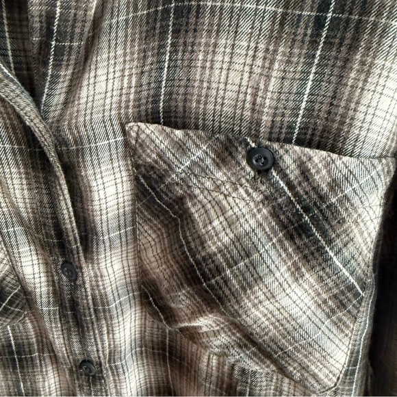 Denim & Supply Ralph Lauren Grey Cream Plaid RL Utility Button Up Shirt Large - Picture 4 of 7